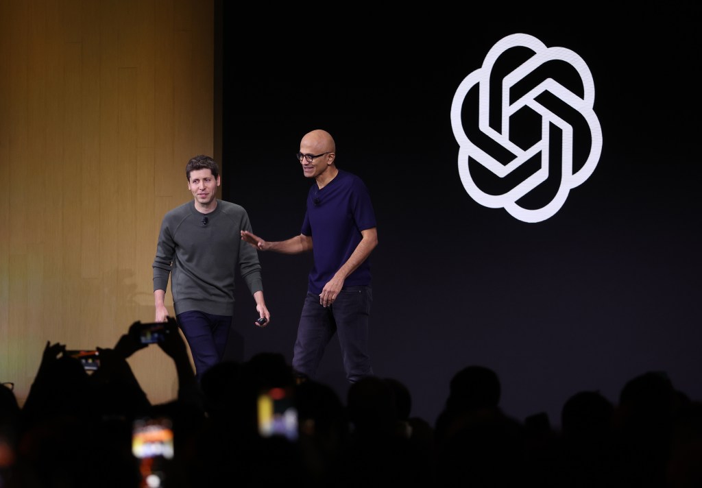 Sam Altman and Microsoft CEO Satya Nadella